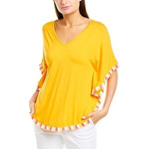 Trina Turk NWT Tassel Fringe Poncho Top Delfina Coverup Medium / Large